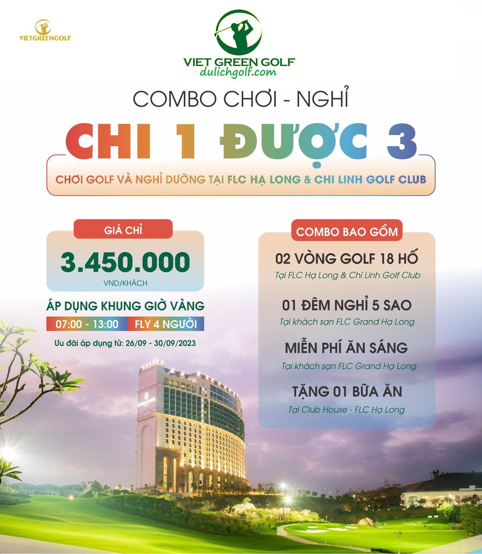 Bảng giá sân golf tháng 10/2023, Bảng giá đánh golf tháng 10/2023, Viet Green Golf 