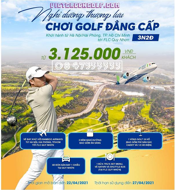 Combo chơi Golf, Bay Bamboo Airways Khứ hồi và ngủ tại FLC Quy Nhơn 3 ngày 2 đêm